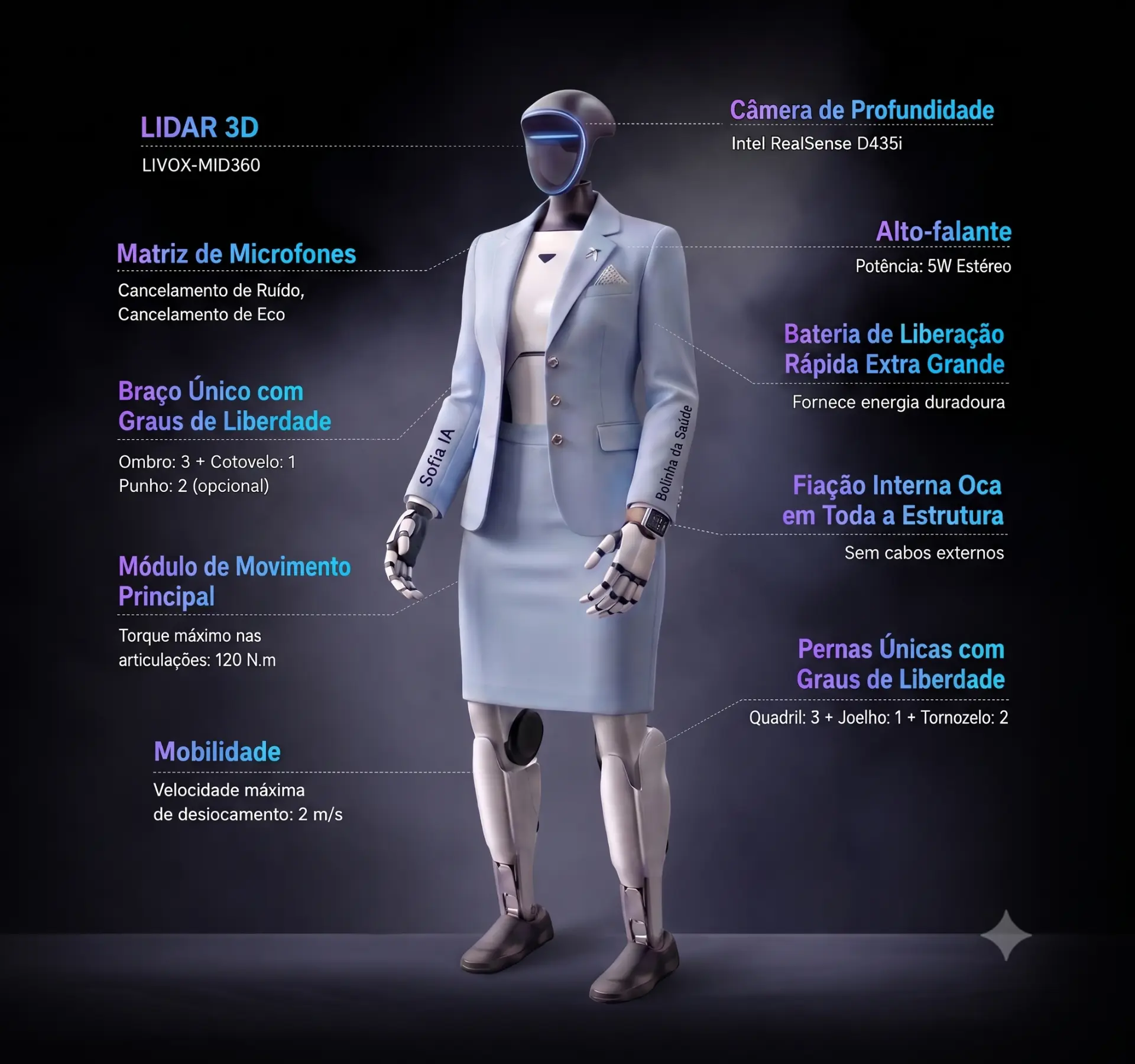 Sofia IA — robô humanoide recepcionista inteligente
